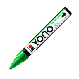 Marabu Yono 12400103067 Marker, Juice Green 067, Versatile Acrylic Pen with Japanese Bullet Tip 1.5-3 mm, Water-based, Non-fading and Waterproof, for Almost All Surfaces
