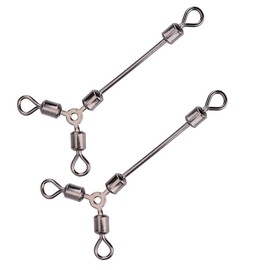 Alomejor - 15 anzuelos giratorios para pesca (forma de Y, 3 vías, con anzuelo giratorio para conexión rápida con línea de pesca, señuelo, plomizo, gancho de cuerda y mucho más)