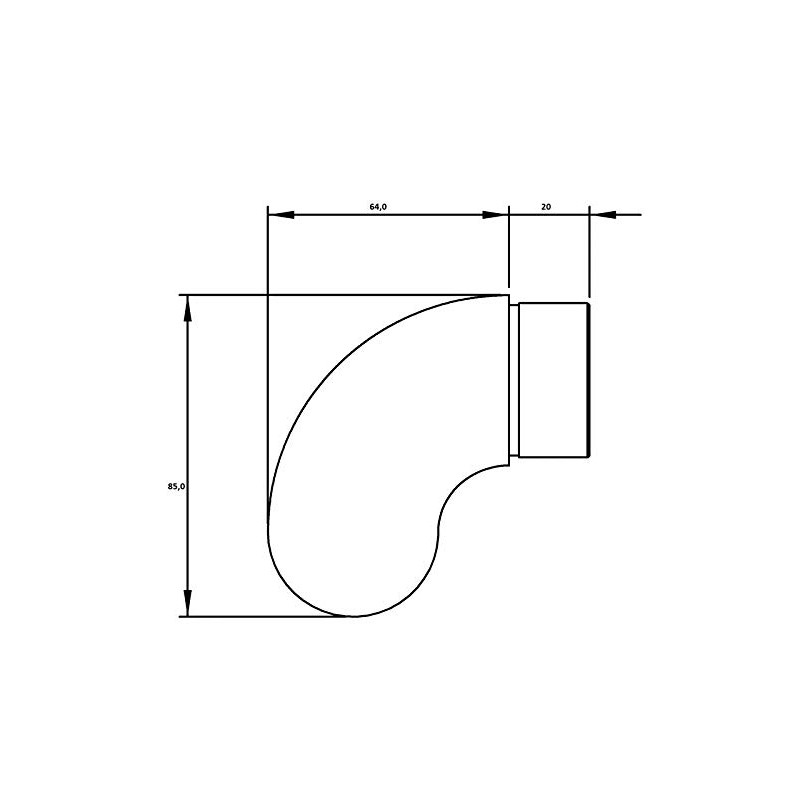 90° Round End Bend for Inserting and Gluing for Pipe