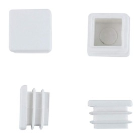 Sourcingmap 20mm x 20mm Plastic Square Caps Tube Inserts End Blanking White 24 Pcs