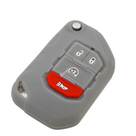 Silicone Key Fob Cover Cases Protectors for Jeep Wrangler Rubicon 392 JL JLU Wagoneer Gladiator JT Flip Fold Remote