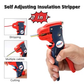 LIUJINCAN Automatic Wire Stripper and Cutter, Self Adjusting Insulation Stripper Tool 2 in 1 for Heavy Duty Electronic and Automotive Repair (Blue)
