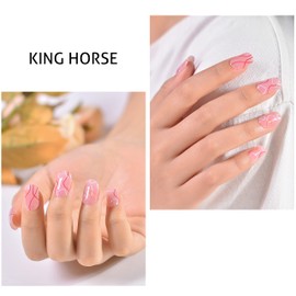 KING HORSE Semi Cured Gel Nail Stickers Long Lasting Nail Polish Strips with UV Lamp Salon-Quality Semi-Cured Gel Nail Wraps Semicured Gel Nail Sticker for Women with UV Light