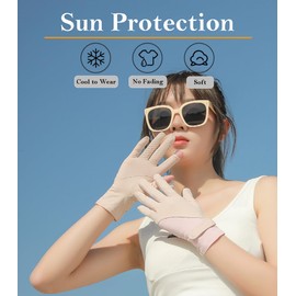 Eohak Women UV Sun Protection Gloves Full Finger Touchscreen Gloves Summer Outdoor Cyling Driving Gloves