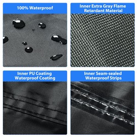 Motorcycle Cover All Season Waterproof Scooter Cover with Lock Holes and Inner Flame Retardant Cloth, Outdoor Motorcycle Cover Sun Rain Uv Protection Motorbike Cover Fits up to 90 inch Length Motors