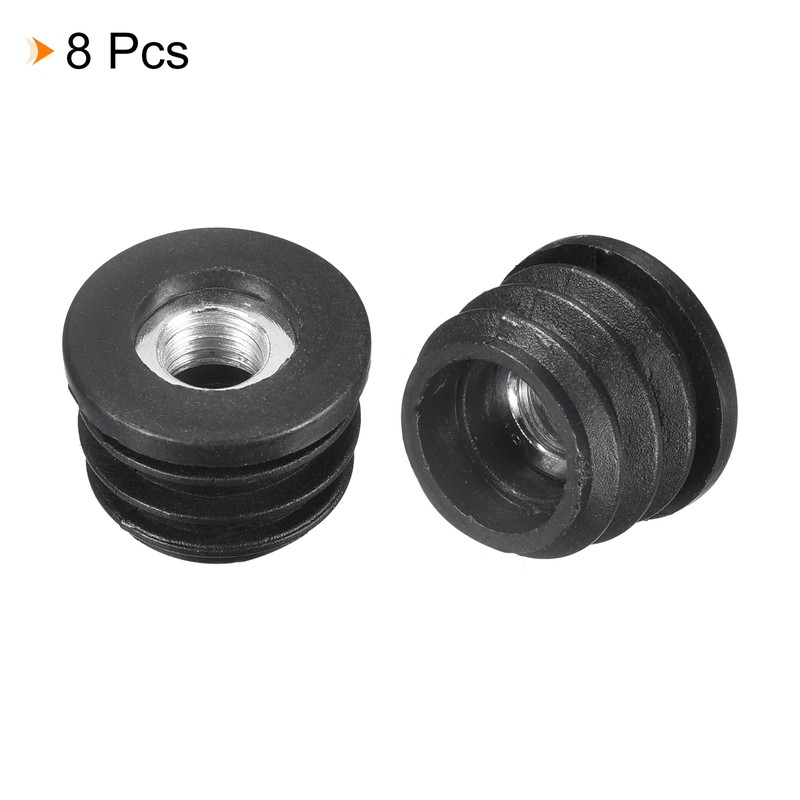 sourcing map 8Pcs Inserts for Round Tubes with M8 Thread,