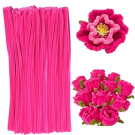 100 Pieces Pipe Cleaners Chenille Stem, Rose Red Pipe Cleaners Set for Pipe Cleaners DIY Arts Crafts Mother's Day Decorations, Chenille Stems Pipe Cleaners (Rose red)