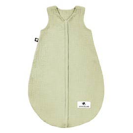Julius Zöllner Muslin Summer Sleeping Bag Lime, Size 60, Made of Soft Muslin Cotton, Safe and Tested for Harmful Substances, Ideal for Warm Summer Nights