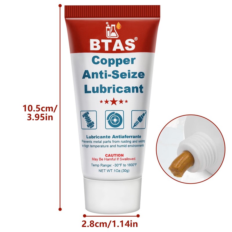 BTAS Copper Anti-Seize Compound Thread Lubricant Grease Never Antiseize High