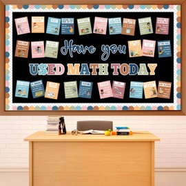 Boho Math Bulletin Board Set Educational Math Poster Bulletin Board Decor Mathematics Education Cutouts Classroom Decorations for Classroom School Wall Home Elementary Preschool Teacher Supplies