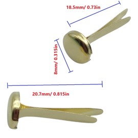 320 Pieces 8mm Round Brads, Paper Fasteners Metal Brads with Box, Paper Brass Fasteners for Paper Crafts, Scrapbooking, Paper Decoration, DIY Art, Card Making, (Gold 8mm x 20.7 mm)