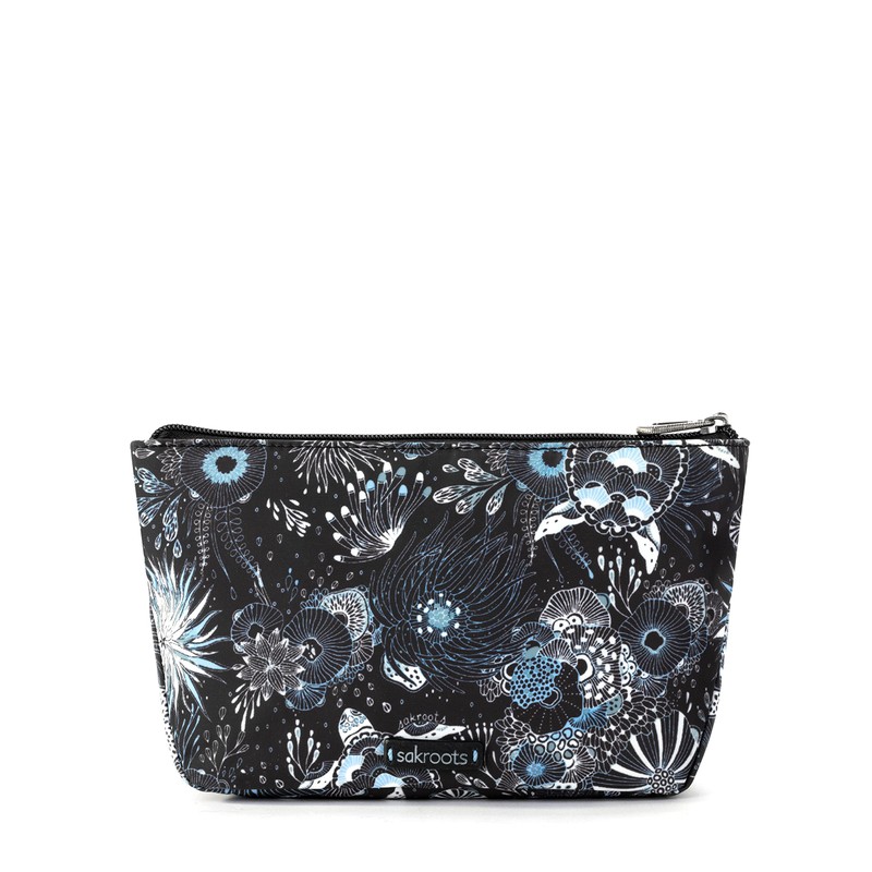Sakroots Essential Medium Pouch in Eco-Twill, Midnight Seascape
