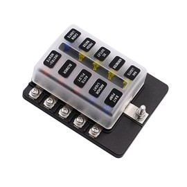 GRIRIW Automotive 10 Way Fuse Box Fitment Car Fuse Holder 12-36v Small Size Easy to Use