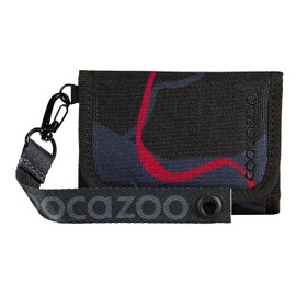 coocazoo Wallet with Window Inside & Outside, Coin Pocket & Card Slots, Velcro Fastening, Polyester, 3rd Grade, Lava Lines - Black, purse
