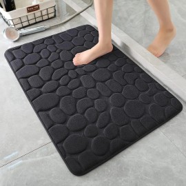 Unbranded Memory Foam Bath Mat Cobblestone Bathroom Rugs Super Water Absorbent