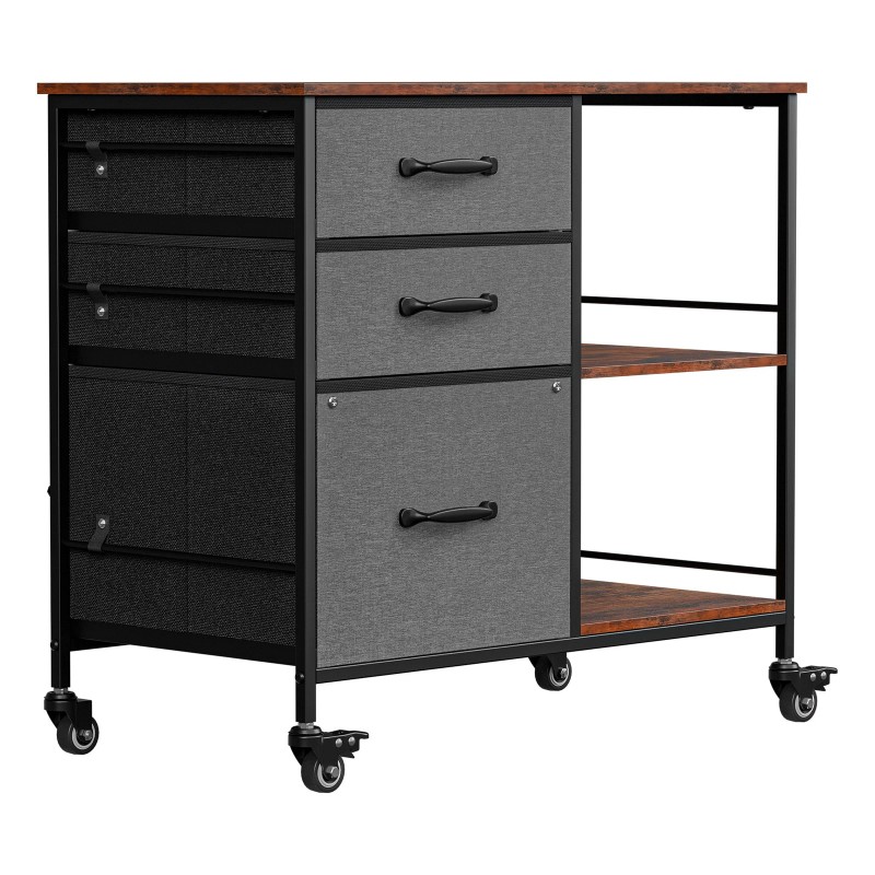 SEGAWE File Cabinet Rolling Printer Stand w/ Open Shelf Lateral