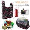 BeeGreen Flamingo Reusable Grocery Bags Foldable Pack Ripstop, Cute Animal