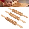 3pcs Wooden Embossed Rolling Pin Engraved Embossing Dough Roller for