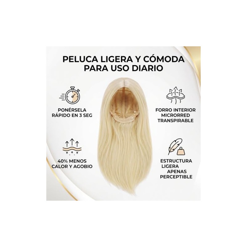 Pelucas Largas y Rectas Doradas, Pelucas Doradas para Mujeres, Peluca