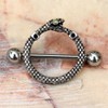 Pierced Owl 14GA 316L Stainless Steel Full Circle Snake Biting