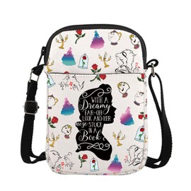 ENSIANTH Beauty Inspired Crossbody Bag Belle Princess Gift Fairytale Lover Gift A Tale as Old as Time Belle Fan Messenger Bag (dreamy CB)