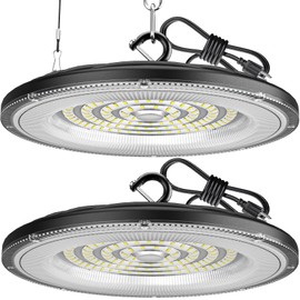 WILLGOTOP UFO LED High Bay Light,2 Pack 150W 22500LM Shop Lights,IP66 Waterproof Lights for Workshop, Warehouse, Barn,Garage, Factory,Industrial Lighting,Commercial Lights,6500K Daylight with US Plug