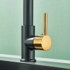 MVMHOME Black and Gold LED Kitchen Faucet with Pull Down