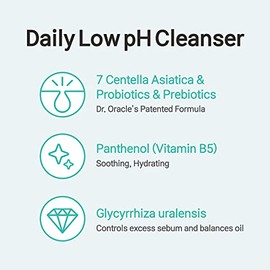 Dr.Oracle- Centellabiome Cleansing Foam - Limpiador facial diario, gel limpiador facial espumoso para pieles sensibles, propensas al acné e irritadas,