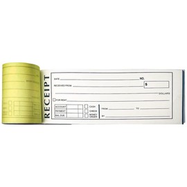 10 Pack Rent Receipt Book with Carbon Copy Duplicate 2 Parts 50 Sets Size: 8" X 2.75"