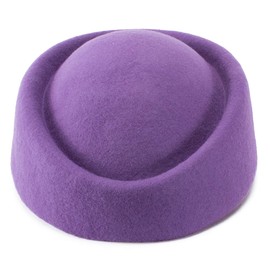 Lawliet Wool Felt Fascinator Wedding Hat Pillbox Hat for Women Pretty Hostesses Cap (Purple)