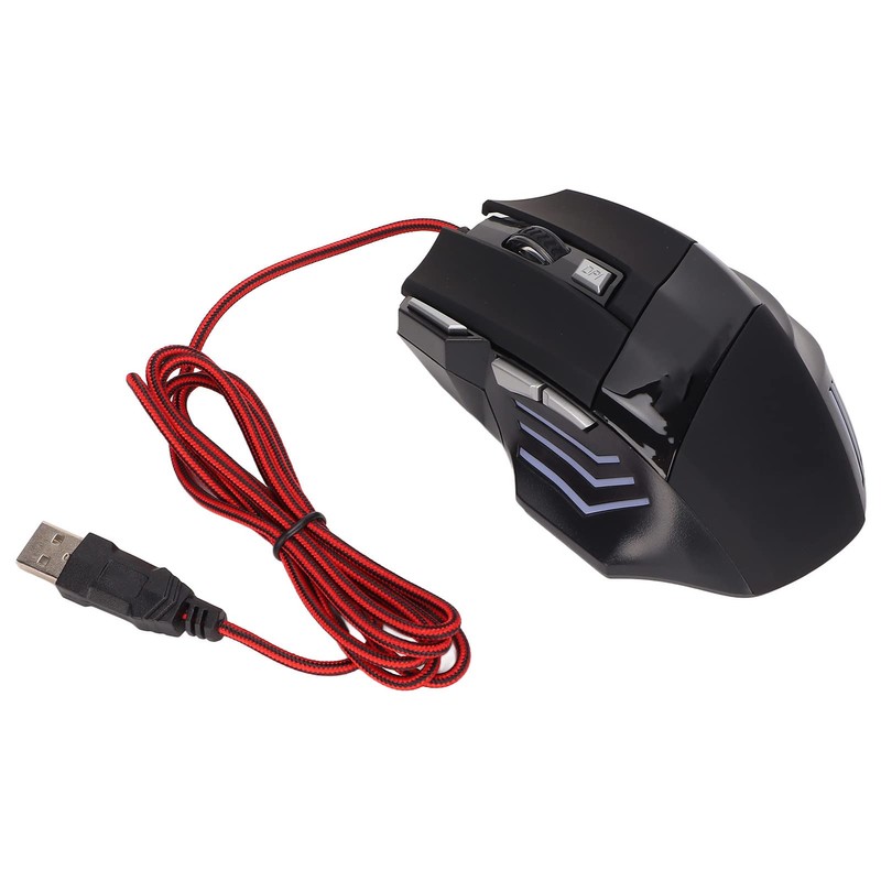 RGB USB Wired Gaming Mouse, 1000-3200DPI Ergonomic Streamlined Backlit Gaming