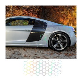 Bittwee Car Door Side Decals, Automotive Body Self-Adhesive Wterproof DIY Hexagon Pattern Vinyl Door Side Graphics Stickers Decoration Accessories, Universal for Vehicles, SUV, Trucks (Multicolour)