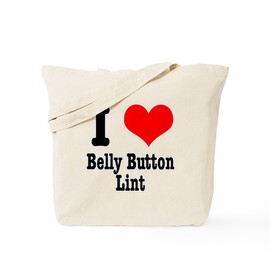 CafePress I Heart (Love) Belly Button Lint Tote Bag Reusable Natural Beige Canvas Shopping Bag