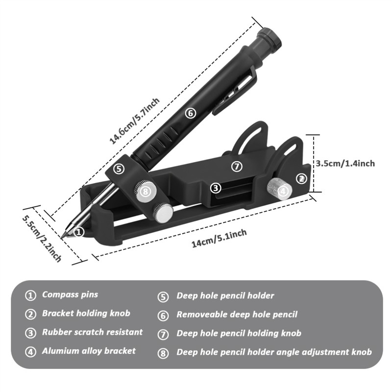 Multi Function Scribing Tool Aluminum Alloy Scribe Tool with Deep