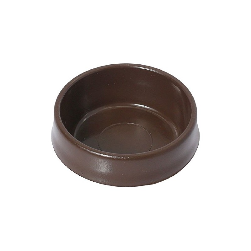 4 x Brown strong plastic 50mm castor cups floor protectors