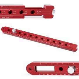 ZiBeiLe Woodworking Compass Scriber, Aluminum Alloy Arc Drawing Ruler, Adjustable Circle Drawing Tool, Fixed-Point Marking Compass Scribe, Metric/British, Compass for Wood or Metal Work