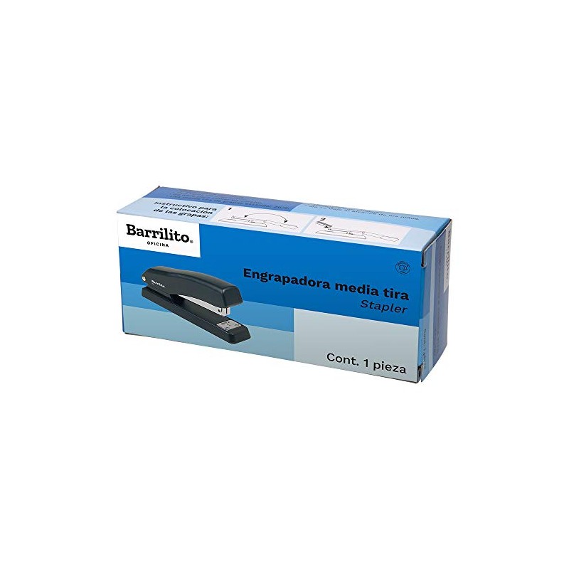 Barrilito 125 Engrapadora Media Tira de Cuerpo Plástico, Grapa Estándar