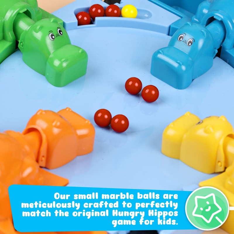 LovesTown Hungry Hippos Marbles Game, 24PCS Replacement Includes 20 Red