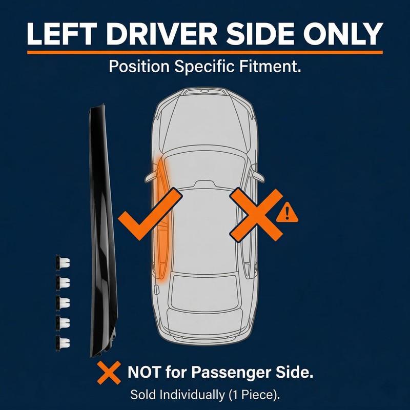 AIKEPT Left Driver Side A-Pillar Windshield Trim Molding Compatible with