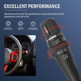 WP409 Windshield Wiper Switch Compatible with Wrangler 2007-2018 Patriot Compass Liberty Commander Grand Cherokee 68003215AA 68003215AB 68003215AC Multifunction Switch Wrangler 68003215AD