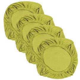 Yikko Elastic Stretch Spandex Chair Seat Covers Slipcovers Washable fit for Office Chairs,Dining Room Chairs,Bar Wedding Party Decor (4, Yellow Green)