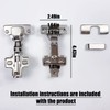 4 Pieces 105° Hinge with Damper, Standard Hinge for Kitchen