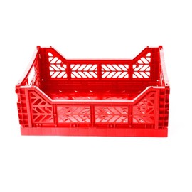 2 x AY-KASA - Midi-Box (RED) Collapsible Storage Bin Container Basket Tote, Folding Basket Crate Container : Storage, Kitchen, Houseware Utility Basket Tote Crate