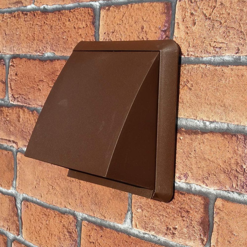 Kair Brown Cowled Outlet Grille 155mm External Dimension Wall Vent
