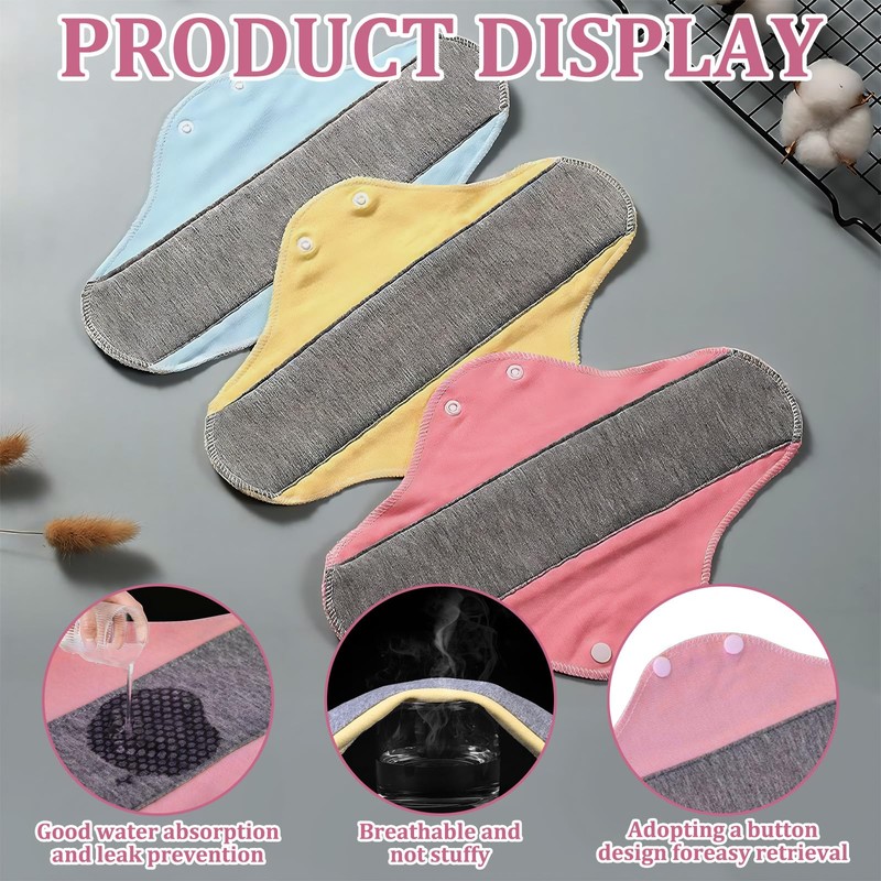 12Pcs Reusable Incontinence Pads for Women, Leakproof Washable Incontinence Pads