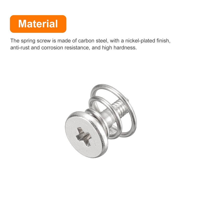 sourcing map Spring Screws, 10pcs M2x7.9mm 7mm Spring OD GPU