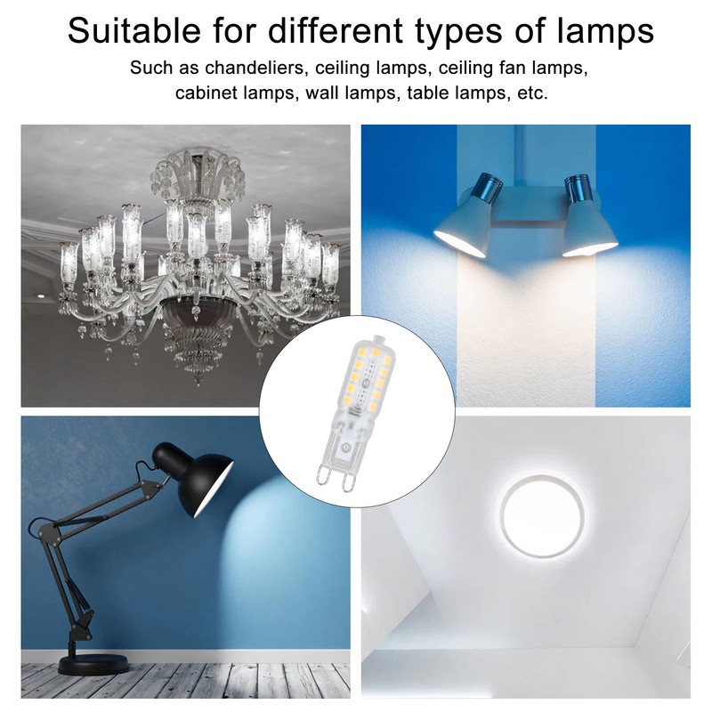 6pcs G9 LED Bulb 5W Transparent Cover 22LED Dimmable G9