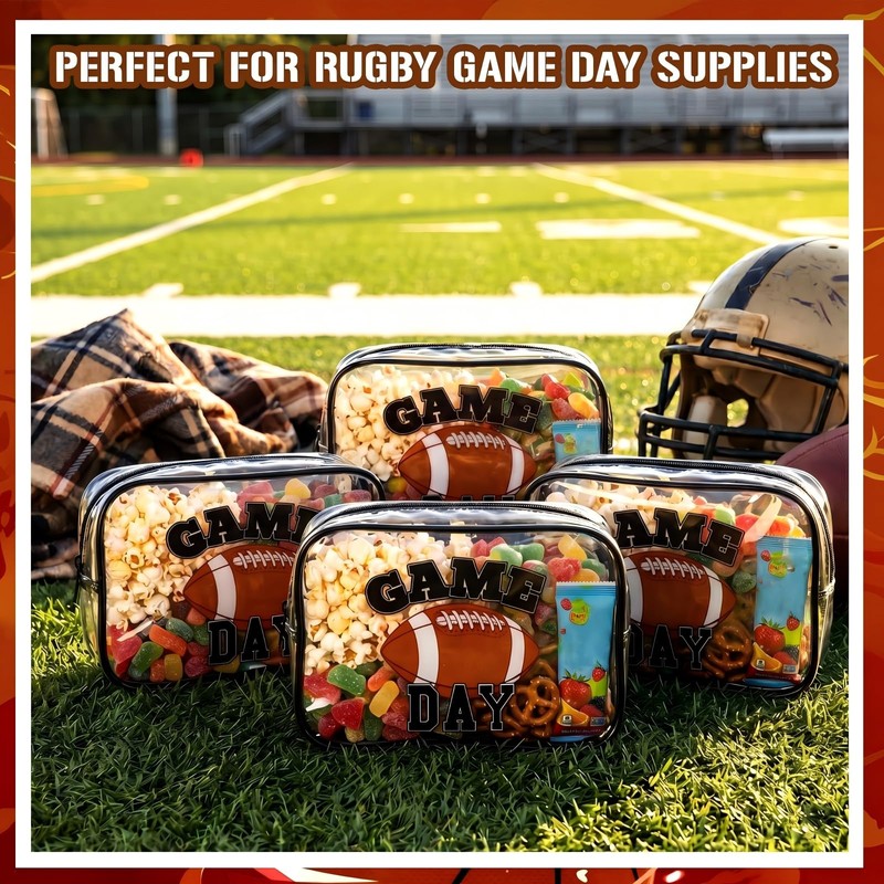 Sunnymove 16 Pcs Football Party Bags PVC Clear Gift Bags