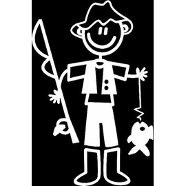 Car Stickers ~ Sticker ~ 'My Family' ~ FATHER/DAD IN FISHING GEAR (F6)