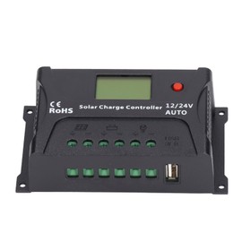 Solar Charge Controller PWM Smart 20A 12V 24V Automatic Identification LED Display with USB